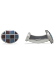 Ocean Oval Grid Enamel Cufflink LC1278-01 - Robert Talbott Cufflinks | Sam's Tailoring Fine Men's Clothing