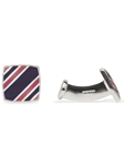 Robert Talbott Sepia/Pink Square Enamel Stripe Cufflink LC1279-02 - Spring 2015 Collection Cufflinks | Sam's Tailoring Fine Men's Clothing
