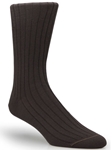 Rib Solid Brown/Light Blue Stitch Sock TA1100C4-01 - Robert Talbott Socks Footwear | Sam's Tailoring Fine Men's Clothing