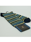 Blue Gray Stripes Wool Sock SAMSUITGALLERY-72 - Robert Talbott Socks Footwear | Sam's Tailoring Fine Men's Clothing