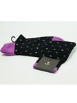 Black and Magenta Wool Sock SAMSUITGALLERY-73 - Robert Talbott Socks Footwear | Sam's Tailoring Fine Men's Clothing