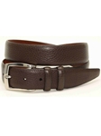 Torino Leather X-Long Pebble Grained Calfskin Belt - Brown 54201X - Big and Tall Belt Collection | Sam's Tailoring Fine Men's Clothing