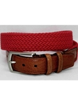 Torino Leather Italian Woven Cotton Elastic Belt - Red 69505 - Resort Casual Belts | Sam's Tailoring Fine Men's Clothing