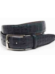 Torino Leather Navy South American Caiman Belt 50382 - Holiday 2014 Collection Exotic Belts | Sam's Tailoring Fine Men's Clothing