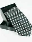 IKE Behar White Gray Black Basket Weave Design Silk Tie SAMSTAILOR-5368 - Fall 2014 Collection Neckwear | Sam's Tailoring Fine Men's Clothing