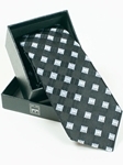 IKE Behar Charcoal Check Tile Pattern Tie SAMSTAILOR-5372 - Fall 2014 Collection Neckwear | Sam's Tailoring Fine Men's Clothing