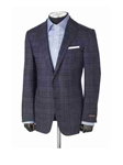 Hickey Freeman Wool Cashmere Silk Navy Plaid Sport Coat 45506004B004 - Fall 2014 Collection Sport Coats and Blazers | Sam's Tailoring Fine Men's Clothing