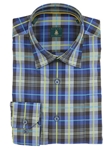 Robert Talbott Slate Anderson Windowpane Check Wide Spread Collar Classic Fit Sport Shirt LUM4400C-01 - Sport Shirts | Sam's Tailoring Fine Men's Clothing