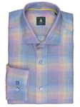 Robert Talbott Pale Blue with Plaid Check Design Wide Spread Collar Anderson Sport Shirt LUM15S26-02 - Spring 2015 Collection Sport Shirts | Sam's Tailoring Fine Men's Clothing