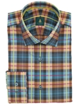 Robert Talbott Ember Plaid Check Design Wide Spread Collar Trim Fit Crespi III Sport Shirt TSM440CC-02 - Sport Shirts | Sam's Tailoring Fine Men's Clothing