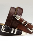 Tapered Matte Crocodile Printed Calfskin Belt BL382 - Robert Talbott Belts and Straps | Sam's Tailoring Fine Men's Clothing