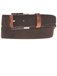 Dark Brown Suede Belt with Leather Contrast BL118-02 - Robert Talbott Belts and Straps | Sam's Tailoring Fine Men's Clothing