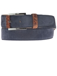 Navy Suede Belt with Leather Contrast BL118-03 - Robert Talbott Belts and Straps | Sam's Tailoring Fine Men's Clothing