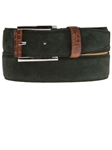 Dark Green Suede Belt with Leather Contrast BL118-04 - Robert Talbott Belts and Straps | Sam's Tailoring Fine Men's Clothing