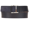 Robert Talbott Navy with Tonal Stitching Calf and Suede Leather Belt BL122-04 - Spring 2015 Collection Belts and Straps | Sam's Tailoring Fine Men's Clothing