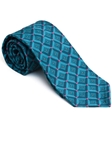 Robert Talbott Aqua with Geometric Design Pebble Beach Silk Seven Fold Tie 51901M0-01 - Fall 2015 Collection Seven Fold Ties | Sam's Tailoring Fine Men's Clothing