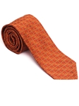 Robert Talbott Orange with Loose Fishnet Geometric Design Pebble Beach Silk Seven Fold Tie 51897M0-02 - Spring 2016 Collection Seven Fold Ties | Sam's Tailoring Fine Men's Clothing