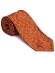 Robert Talbott Orange with Floral Geometric Design Pebble Beach Silk Seven Fold Tie 51896M0-01 - Fall 2015 Collection Seven Fold Ties | Sam's Tailoring Fine Men's Clothing