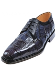 Belvedere Navy Susa Genuine Crocodile Shoes P32 - Leather Shoes | Sam's Tailoring Fine Men's Clothing