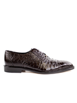 Belvedere Brown Onesto II Genuine Ostrich and Crocodile Combination Leather Shoes 1419 - Belvedere Leather Shoes | Sam's Tailoring Fine Men's Clothing
