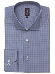 Robert Talbott Blue with Small Check Trim Fit Estate Sutter Dress Shirt F2794B3V-27 - Spring 2016 Collection Dress Shirts | Sam's Tailoring Fine Men's Clothing