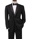 Hart Schaffner Marx Black Satin Notch Lapel Tuxedo 159-510403 - Formal Wear | Sam's Tailoring Fine Men's Clothing