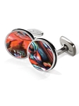 Orange Abalone Bordered Round Cufflink | M-Clip New Cufflinks Collection 2016 | Sams Tailoring