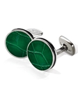 Dark Green Alligator Bordered Round Cufflink | M-Clip New Cufflinks Collection 2016 | Sams Tailoring