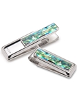 Natural Green Mother of Pearl Money Clip | M-Clip New Money Clip | Sams Tailoring