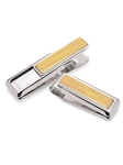 Rhodium Bamboo Wood Inlay Money Clip | M-Clip New Money Clip | Sams Tailoring