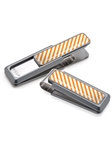 White & Orange Inlay Money Clip | M-Clip New Money Clip | Sams Tailoring