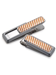 White & Dark Orange Inlay Money Clip  | M-Clip New Money Clip | Sams Tailoring