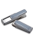 White & Dark Blue Inlay Money Clip  | M-Clip New Money Clip | Sams Tailoring