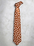 Large White Polka Dots In Orange Precious Silk Tie | Italo Ferretti Super Class Collection | Sam's Tailoring