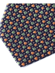 Suit Blue & Orange Silk Satin Tie | Italo Ferretti Casino Collection | Sams Tailoring Fine Men's Clothing