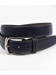 Navy Burnished Tumbled Leather Belt | Torino Leather New Arrivals | Sam's Tailoring