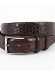 Brown Hand Stained Gator Embossed Calfskin Belt | Torino Leather New Arrivals | Sam's Tailoring