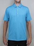 Aqua Melange "Weston" Solid Polo Shirt | Betenly Golf Polos Collection | Sam's Tailoring