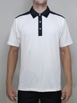 Ivory "Del Mar" Contrast Yoke Polo Shirt | Betenly Golf Polos Collection | Sam's Tailoring