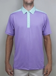 Violet "Del Mar" Contrast Yoke Polo Shirt | Betenly Golf Polos Collection | Sam's Tailoring