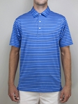 Cobalt "Greer" Stripe Polo Shirt | Betenly Golf Polos Collection | Sam's Tailoring