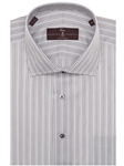 Brown, Grey and White Stripe Estate Dress Shirt | Robert Talbott Fall 2016 Collection  | Sam's Tailoring