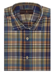 Blue, Yellow, Green, Brown & White Plaid Crespi VI Sport Shirt | Robert Talbott Fall 2016 Collection  | Sam's Tailoring