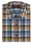 Orange, Blue, Green & Brown Check Crespi VI Sport Shirt | Robert Talbott Fall 2016 Collection  | Sam's Tailoring