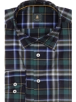 Green, Blue & White Plaid Meyers Trim Fit Sport Shirt | Robert Talbott Fall 2016 Collection  | Sam's Tailoring