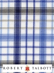 Brown, Navy, Blue & White Windowpane Check Custom Shirt | Robert Talbott Custom Shirts  | Sam's Tailoring