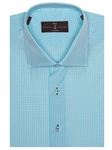 Turquoise Thin Check Summer Twill Estate Dress Shirt | Robert Talbott Spring 2017 Estate Shirts | Sam's Tailoring