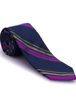 Navy, Purple, Blue, Orange & Green Stripe Venture Best of Class Tie | Robert Talbott Spring 2017 Collection | Sam's Tailoring
