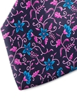 Fuchsia and Blue Floral Patterned Silk Tie | Italo Ferretti Spring Summer Collection | Sam's Tailoring