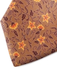 Brown, Orange and Yellow Floral Patterned Silk Tie | Italo Ferretti Spring Summer Collection | Sam's Tailoring